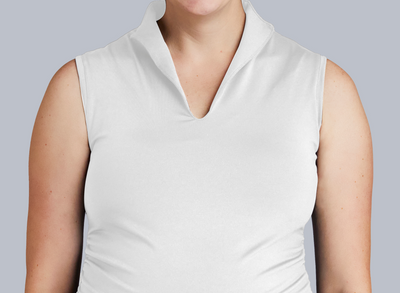 Sleeveless Maternity Golf Shirt (White)