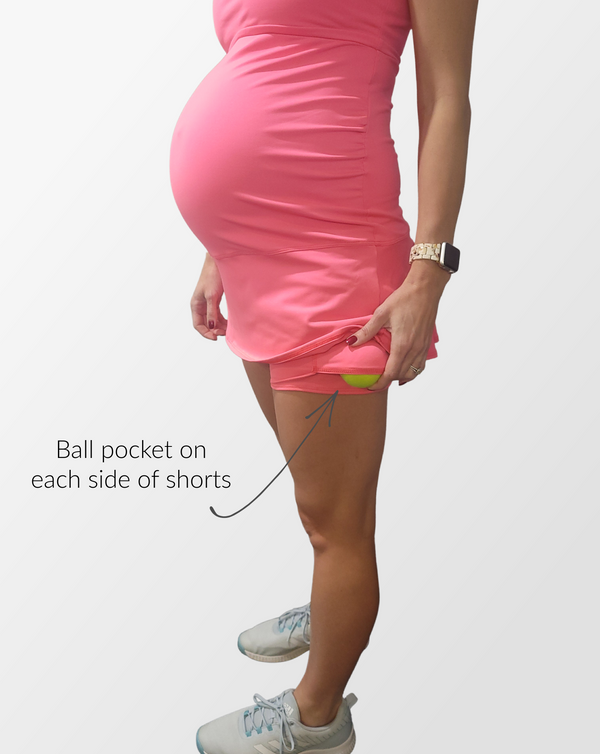 Maternity Tennis/Pickleball Dress (Pink) Final Sale Playing9