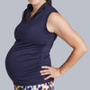 Sleeveless Maternity Golf Shirt (Navy)