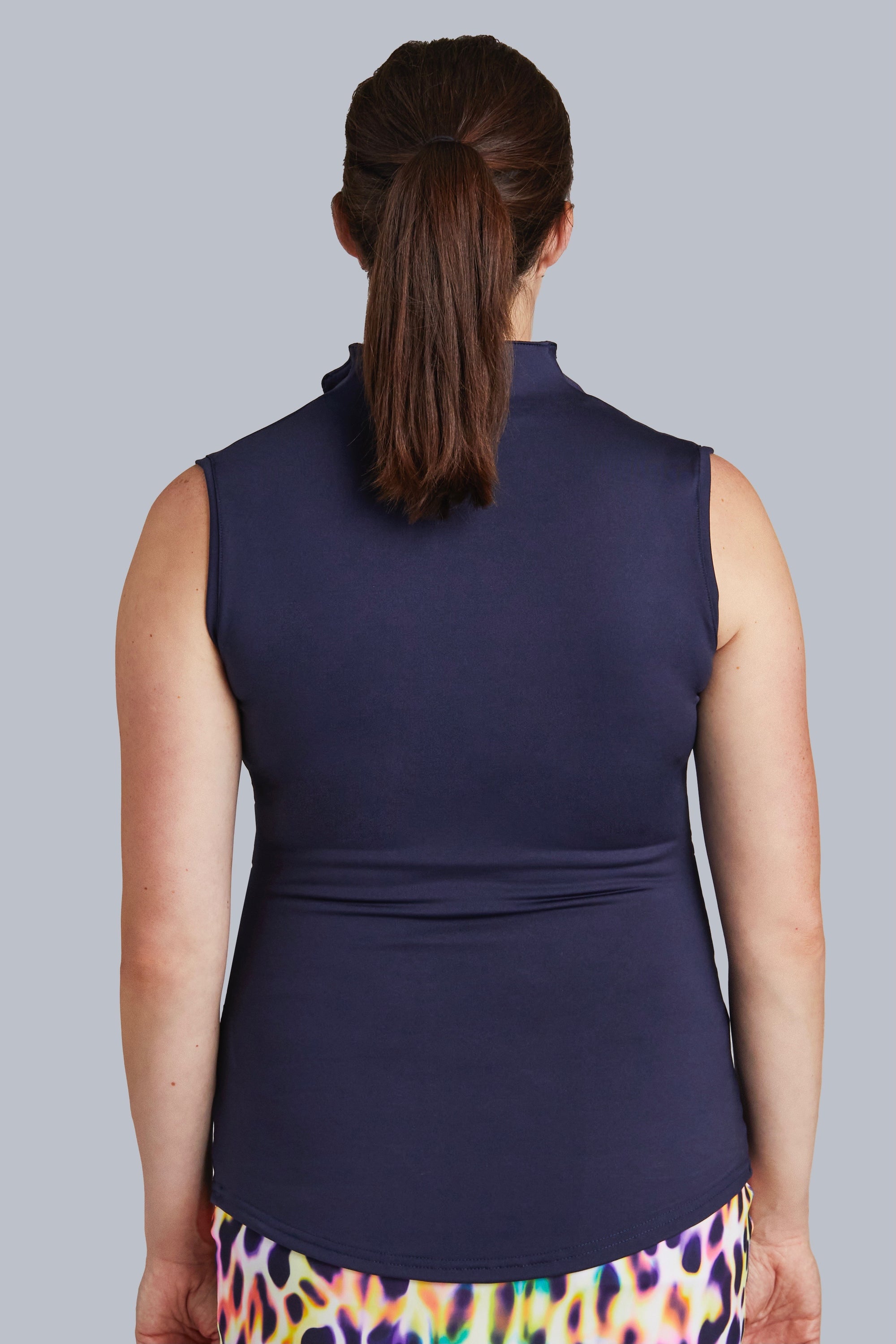 Sleeveless Maternity Golf Shirt (Navy)