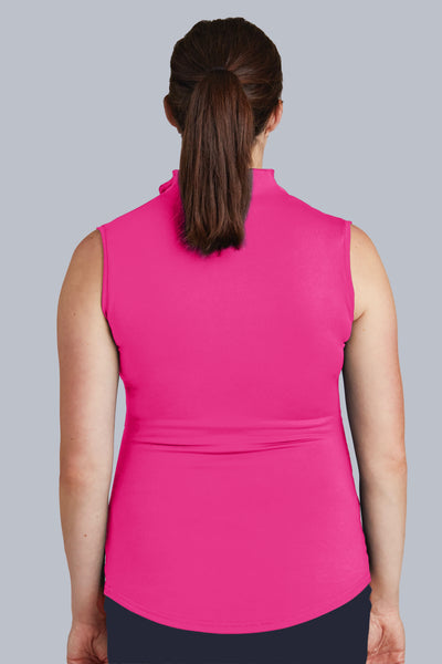 Sleeveless Maternity Golf Shirt (Raspberry)
