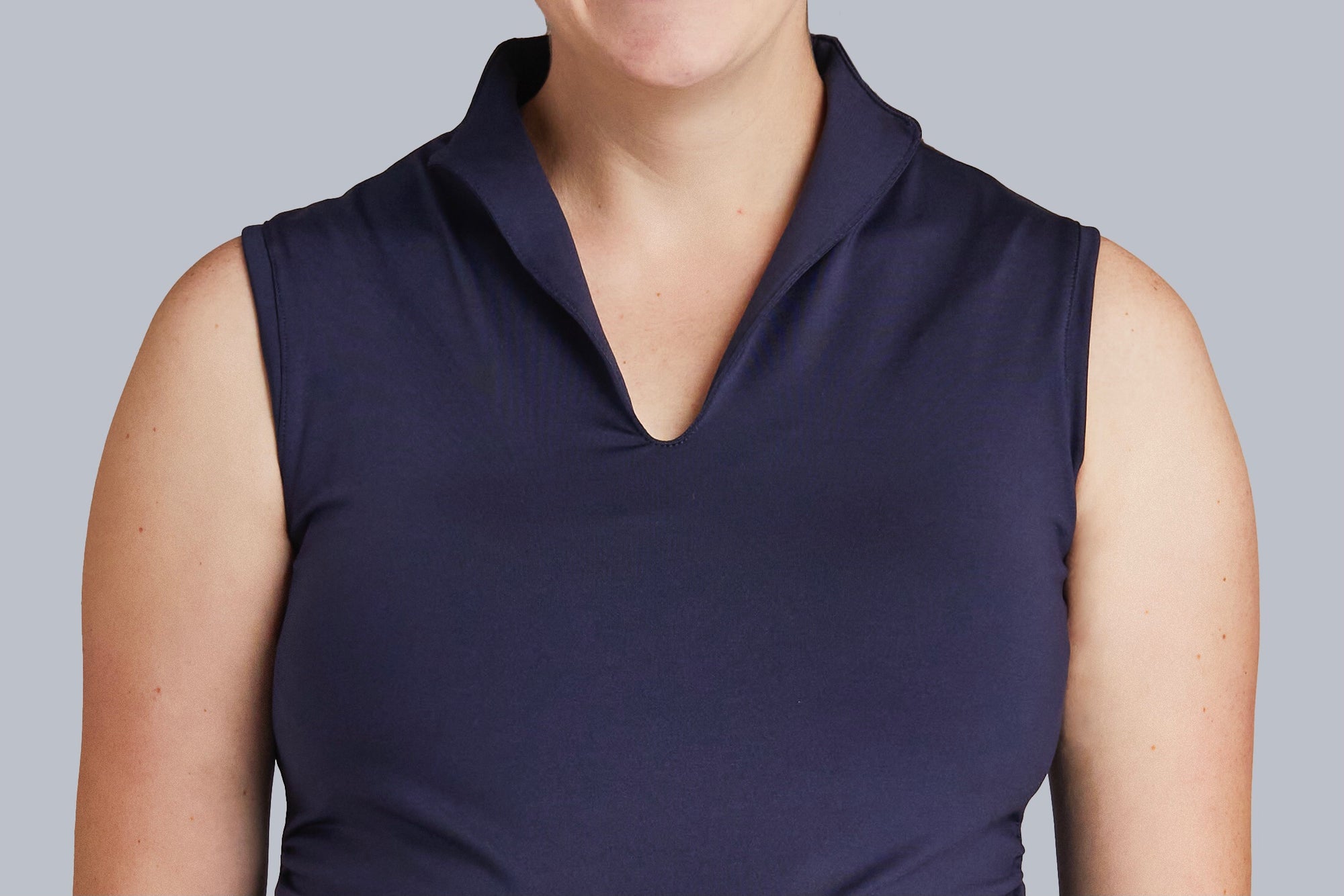 Sleeveless Maternity Golf Shirt (Navy)