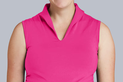 Sleeveless Maternity Golf Shirt (Raspberry)