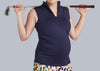 Sleeveless Maternity Golf Shirt (Navy)