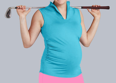 Sleeveless Maternity Golf Shirt (Tiffany)