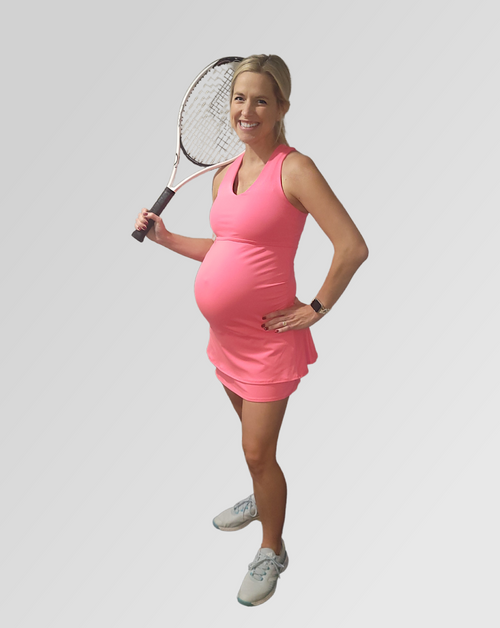 Maternity Tennis/Pickleball Dress (Pink) Final Sale